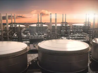 oil factory 3D model purchase