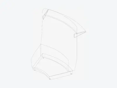 Seating - Contemporary - Blume - Extension - High Back - Round Low-poly 3D model