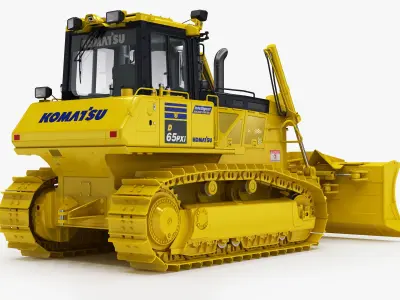 Collection Midsize Construction Machines Komatsu 3D model