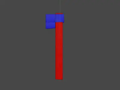 low poly axe wooden pole Free low-poly 3D model