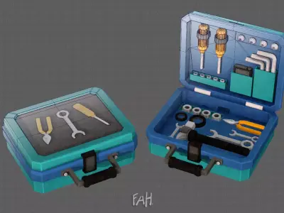 Tools box cartoon V01 Low-poly 3D model