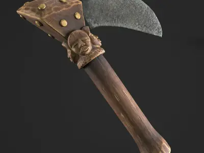 Ancient hatchet Low-poly 3D model