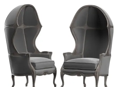 ARMCHAIR WITH VERSAILLES DOME Low-poly 3D model