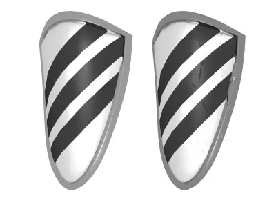 Shield 3 stripes Low-poly 3D model