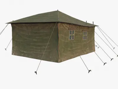 Military Tent Low-poly 3D model 5