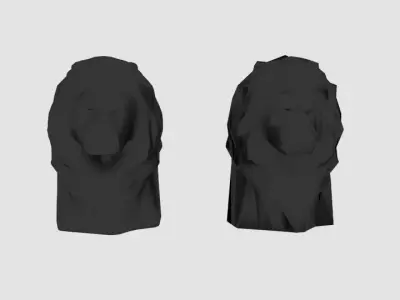 Statue Lion Head 3D model
