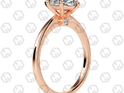 Ring 155 Marquise shape with hidden signature diamond both side 3D print model
