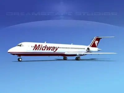 Douglas DC-9-40 Midway 3D model
