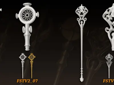 20 King Scepter 3D Model  Basemesh vol 2 Low-poly 3D model