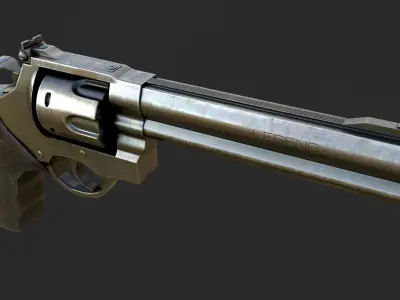 Revolver Low-poly 3D model 11