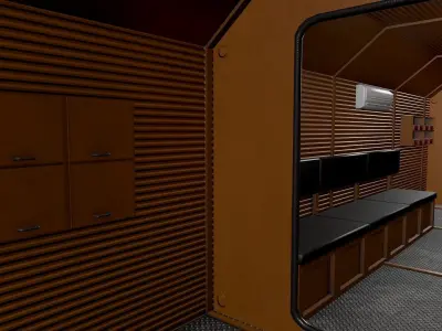 Used Refuge Chamber Container PBR Low-poly 3D model