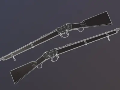 Martini Henry rifle wild western Low-poly 3D model