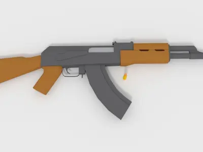 Low-Poly AK-47 GameReady ak - rifle Low-poly 3D model