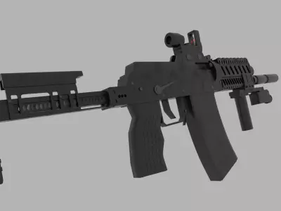 Ak gun modified Free low-poly 3D model