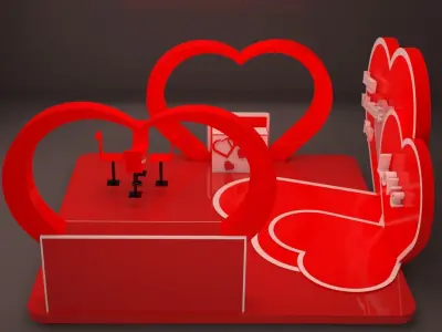 Happy valentine day stall 3D model