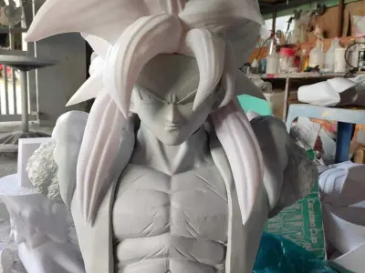 Goku sj4 Bust - Dragon ball - 3d model - split part  3D print model