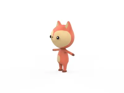 Stylized Character 001 Wolf Low-poly 3D model