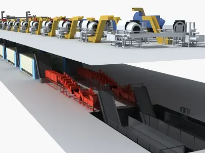 Industrial Equipment 5-Tea Assembly Production Line 3D model