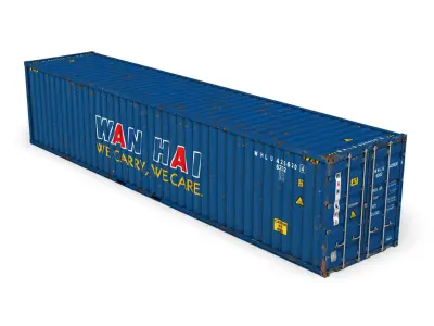40ft Shipping Container - Wan Hai 3D model