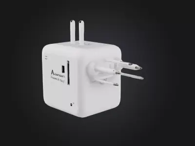 Travel adapter Low-poly 3D model