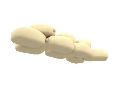 Battlefield Sandbag v1 001 Low-poly 3D model