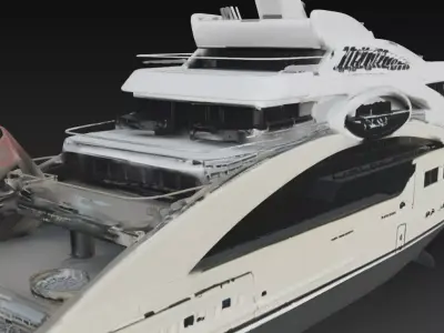 Modern Ultra Luxury Super Yacht 3D Model 3D print model