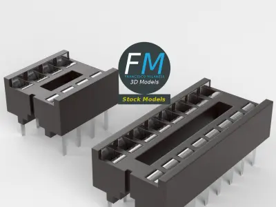 IC DIP sockets 3D model
