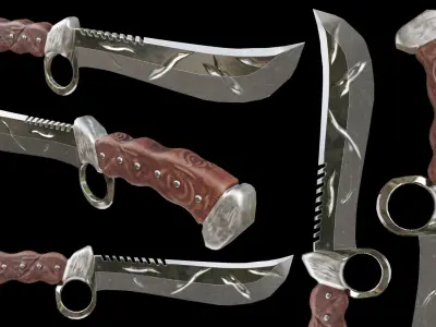 PBR Knife Pack 01 Low-poly 3D model