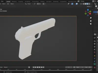 Hand Gun pistol Free low-poly 3D model