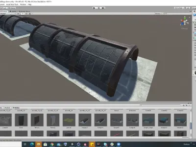 Low Poly game ready air field with helicopters and aircraft Low-poly 3D model