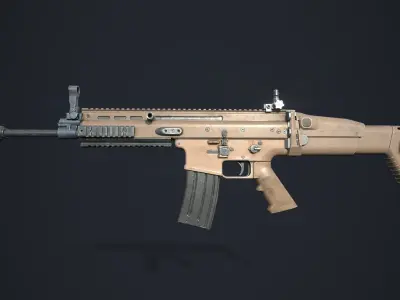 Weapon - FN SCAR-L Low-poly 3D model