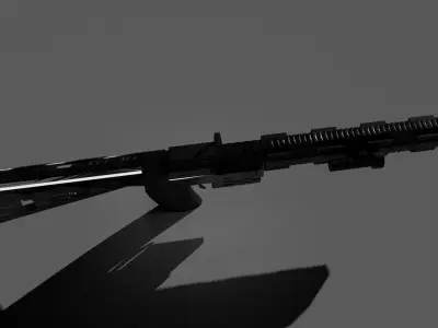 Futuristic assault rifle sci fi Low-poly 3D model