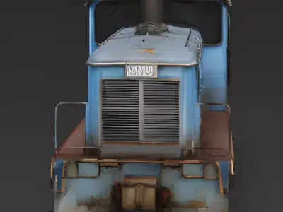 Realistic 1990s Rail Shunter Locomotive 3D Model Low-poly 3D model