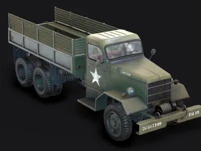 Army Truck Low Poly  Low-poly 3D model