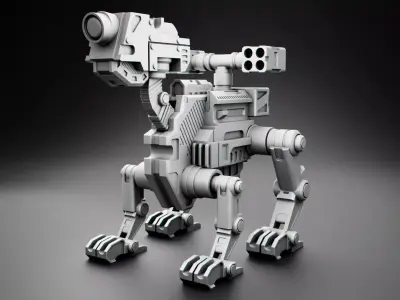Robot tank 3D Print model 3D print model by doub1e-t1me from CGTrader