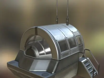 Futuristic Drivers Cap Module Basic Version Low-poly 3D model