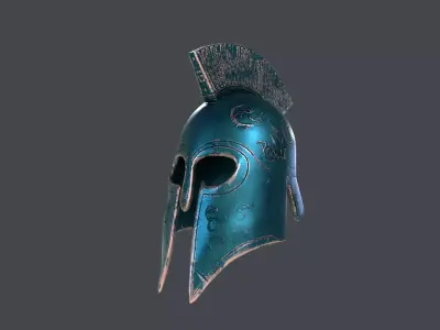 Greek Low-Poly Helmet 4 texture pack Low-poly 3D model