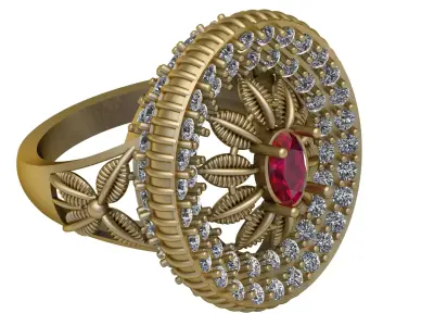 8K Gold Ruby and Diamond Channe 3D print model
