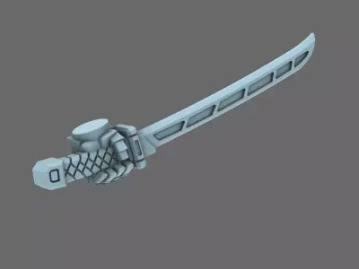 Cyber Samurai Techno Katana Type A LEFT 3D print model
