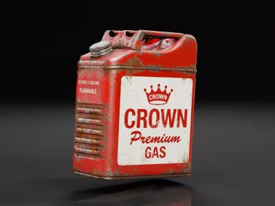 Vintage Rusty Jerrycan  Gas Can Low-poly 3D model