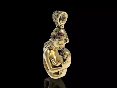 Mother  Child Pendant 3D print model
