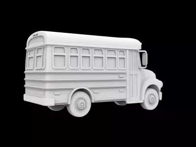 Cartoon School Bus With Eyes 3D Print Model 3D print model