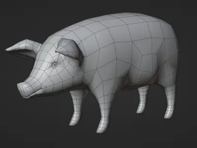 Pig - Stylized Low-poly 3D model