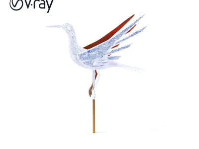 Rustic Metal Bird Sculpture Model Pack Low-poly 3D model purchase