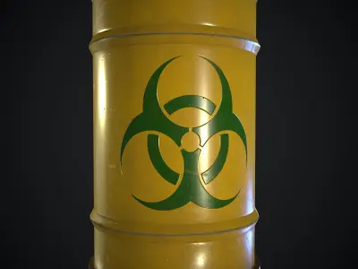 Radiation metal drum  Low-poly 3D model