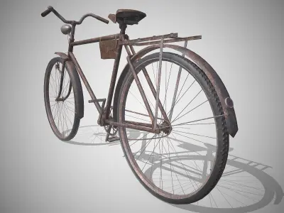 Customizable Vintage Bicycle Rusty - Updated for 2021 Low-poly 3D model