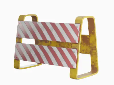 Traffic Barricade 02 Low-poly 3D model