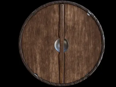 Viking Shield Low-poly 3D model 28