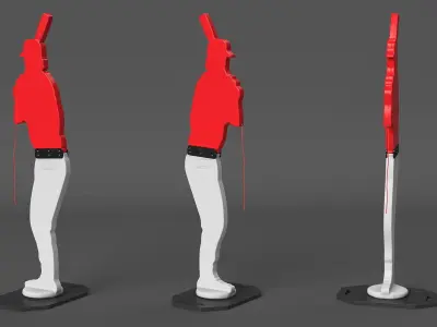 Baseball Pitching Dummy Red 3D model