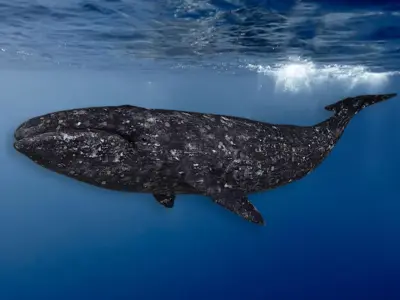 Gray Whale Animated Low-poly 3D model